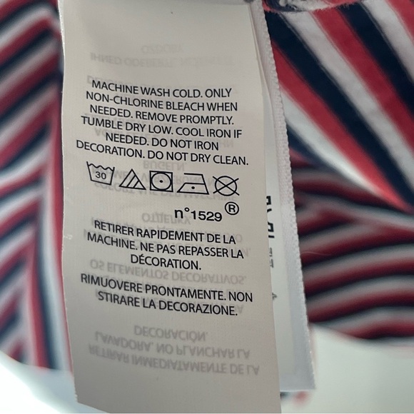 Polo Ralph Lauren Mini Shirt Dress Red Navy Stripe Tie Neck Preppy Size Small - Picture 5 of 10